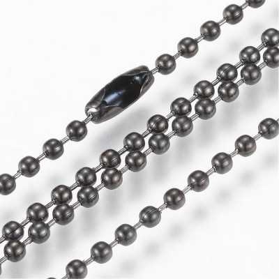 Chaine Collier Gunmétal Boule 2.3mm (X75cm)