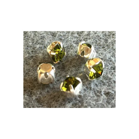Chaton monté Swarovski 3.5mm Olivine (x10)