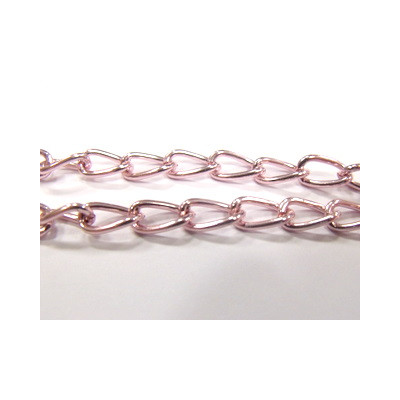 Chaine Gourmette Alu Rose 11X6mm (X10cm)