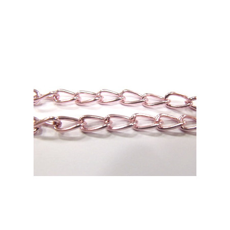 Chaine Gourmette Alu Rose 11X6mm (X10cm)