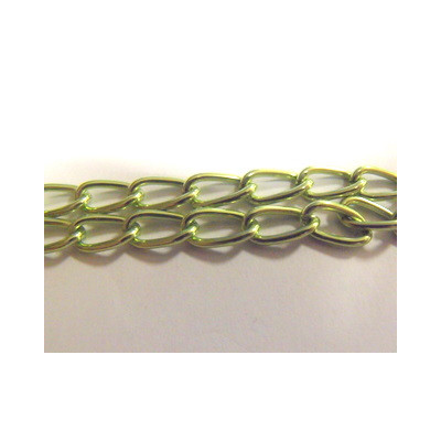 Chaine Gourmette Alu Verte 11X6mm (X10cm)