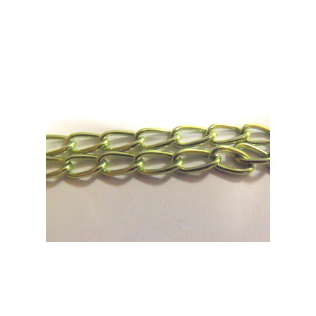 Chaine Gourmette Alu Verte 11X6mm (X10cm)