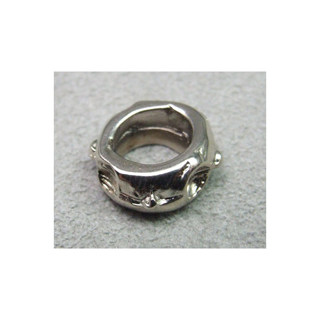 Perle rondelle intercalaire 13x5mm - argenté vieilli (x1)