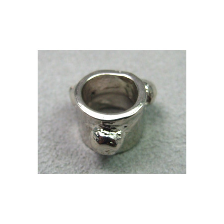 Perle rondelle intercalaire 13x11x10mm - argenté (x1)