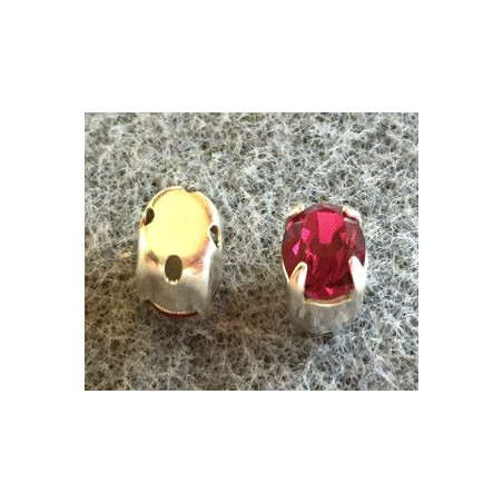Chaton monté Swarovski 6mm Fuchsia (x10)