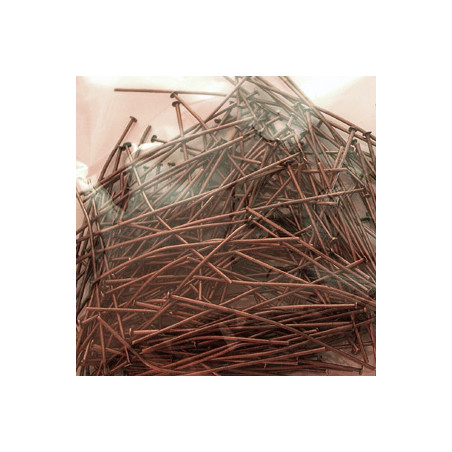 Tiges Têtes Plates Cuivre 37mm Lot de 20(X1)