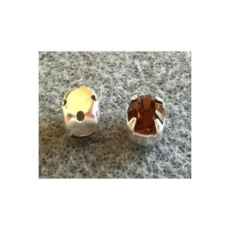 Chaton monté Swarovski 6mm Smoked Topaz (x10)