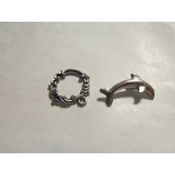 Fermoir Argenté Dauphin 16mm (x1)