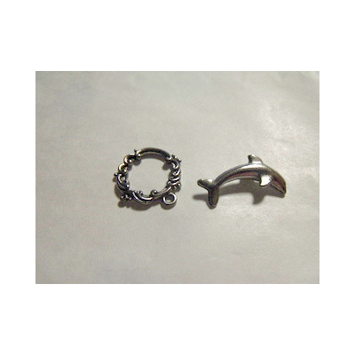 Fermoir Argenté Dauphin 16mm (x1)