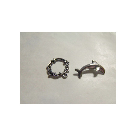 Fermoir Argenté Dauphin 16mm (x1)