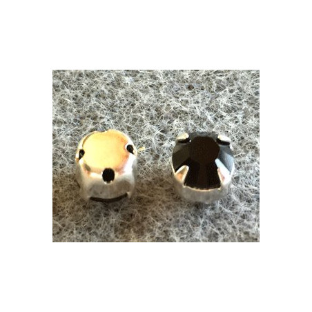 Chaton monté Swarovski 6mm Jet (x10)