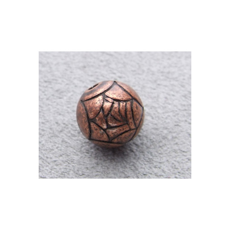 Perle boule rose 10mm Cuivre (x1)