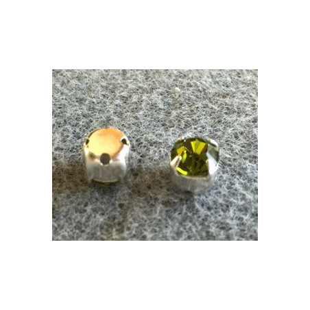 Chaton monté Swarovski 6mm Olivine (x10)