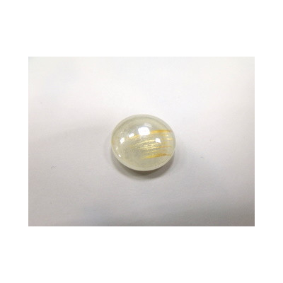 Cabochon Verre Blanc et Or 10mm (X1) perle Bombo