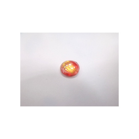 Cabochon Verre Rouge et Or 12mm(X1)