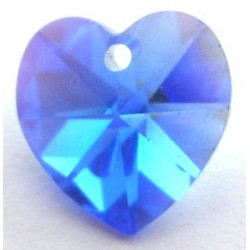 Coeur Swarovski 10mm Saphir ab (X1)