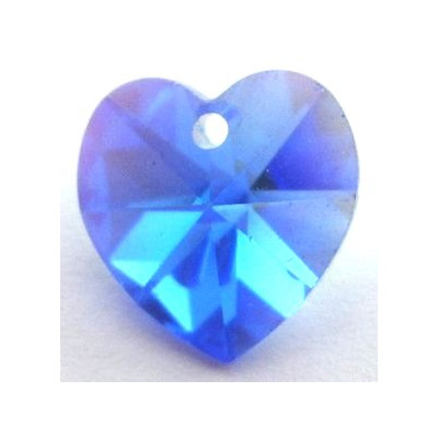 Coeur Swarovski 10mm Saphir ab (X1)