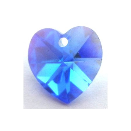 Coeur Swarovski 10mm Saphir ab (X1)