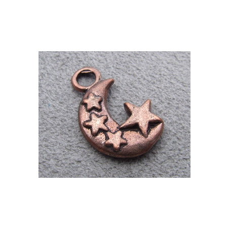Breloque Lune Cuivre 20X13mm(X1)