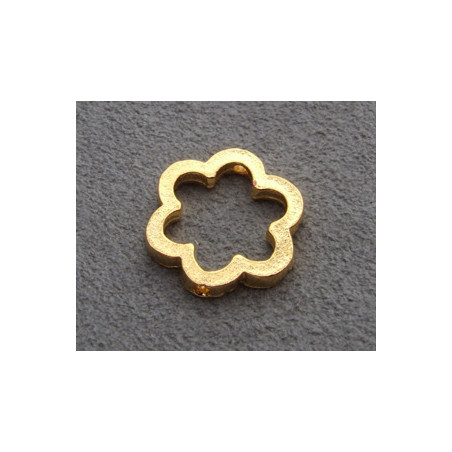 Intercalaire Fleur 2 trous Doré 15mm(X1)