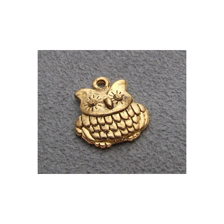 Breloque Dorée Hibou 16*14mm(X1)