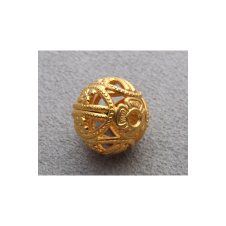 Boule Filigrane Plaqué Or 20mm(X1)