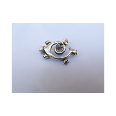 Fermoir spirale tortue vx argent 30mm(X1)