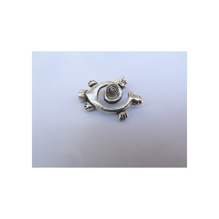 Fermoir spirale tortue vx argent 30mm(X1)