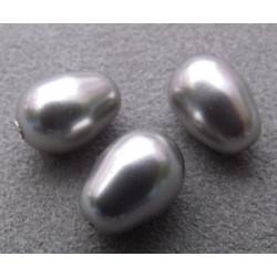 Perles poires nacrées Swarovski 5821 11X8mm Light Grey (x1)