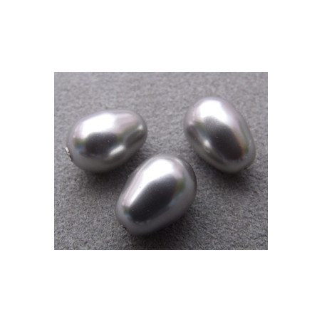 Perles poires nacrées Swarovski 5821 11X8mm Light Grey (x1)