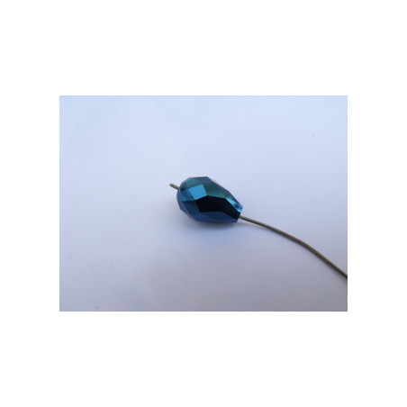 Poires approx 14X10mm Bleu métallisé(X1)