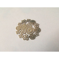 Estampe fleur argent 22mm (x1)