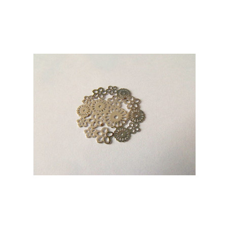 Estampe fleur argent 22mm (x1)