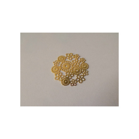 Estampe fleur doré 22mm (x1)