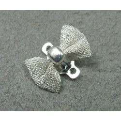 Perle intercalaire petit noeud résille 8x11mm - argenté (x1)