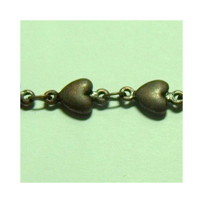 Chaine Coeur Cuivre 11X5mm(X10cm)