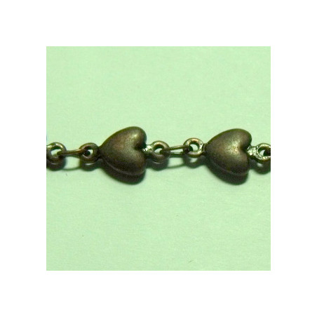 Chaine Coeur Cuivre 11X5mm(X10cm)