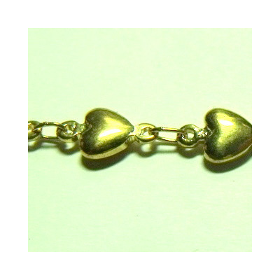 Chaine Coeur Doré11X5cm(X10cm) Chaine Coeur Doré11X5cm(X10cm)