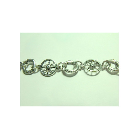 Chaine Soleil 13X32mm Argent vieilli(x10cm)