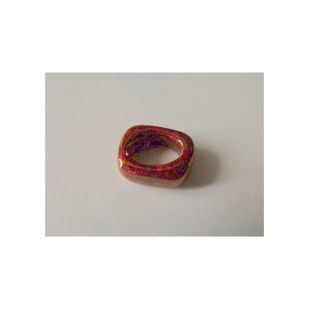 Rondelle céramique 17X14X5X10mm Rouge multi émaillé(X1)