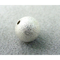 Perle métallisée boule effet diamantée 10mm argenté (x1)