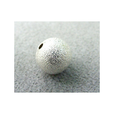 Perle métallisée boule effet diamantée 10mm argenté (x1)