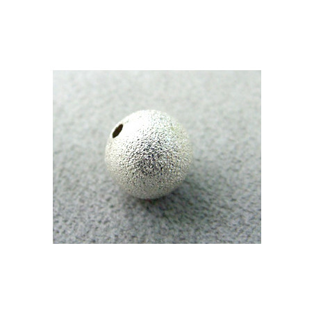 Perle métallisée boule effet diamantée 10mm argenté (x1)
