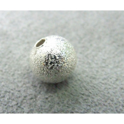 Perle métallisée boule effet diamantée 8mm argenté (x1)