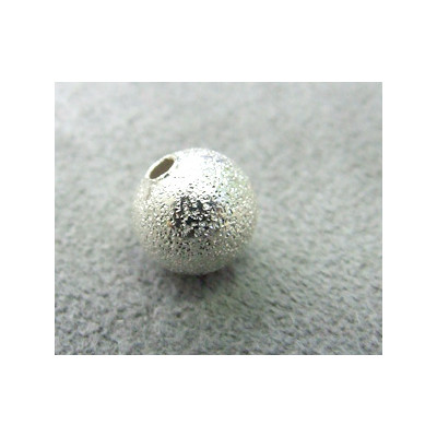 Perle métallisée boule effet diamantée 8mm argenté (x1)