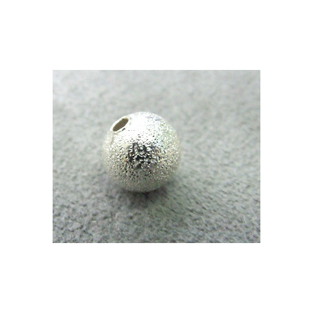 Perle métallisée boule effet diamantée 8mm argenté (x1)