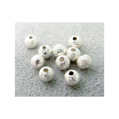 Perle métallisée boule effet diamantée 4mm argenté (x1)