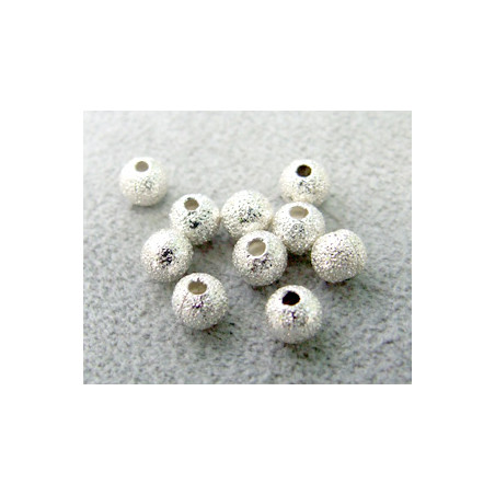 Perle métallisée boule effet diamantée 4mm argenté (x1)