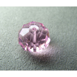 Perle ronde aplatie en en Cristal de Chine 14x10mm Rose (X1)