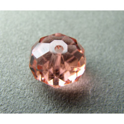 Perle ronde aplatie en en Cristal de Chine 14x10mm Pêche (X1)